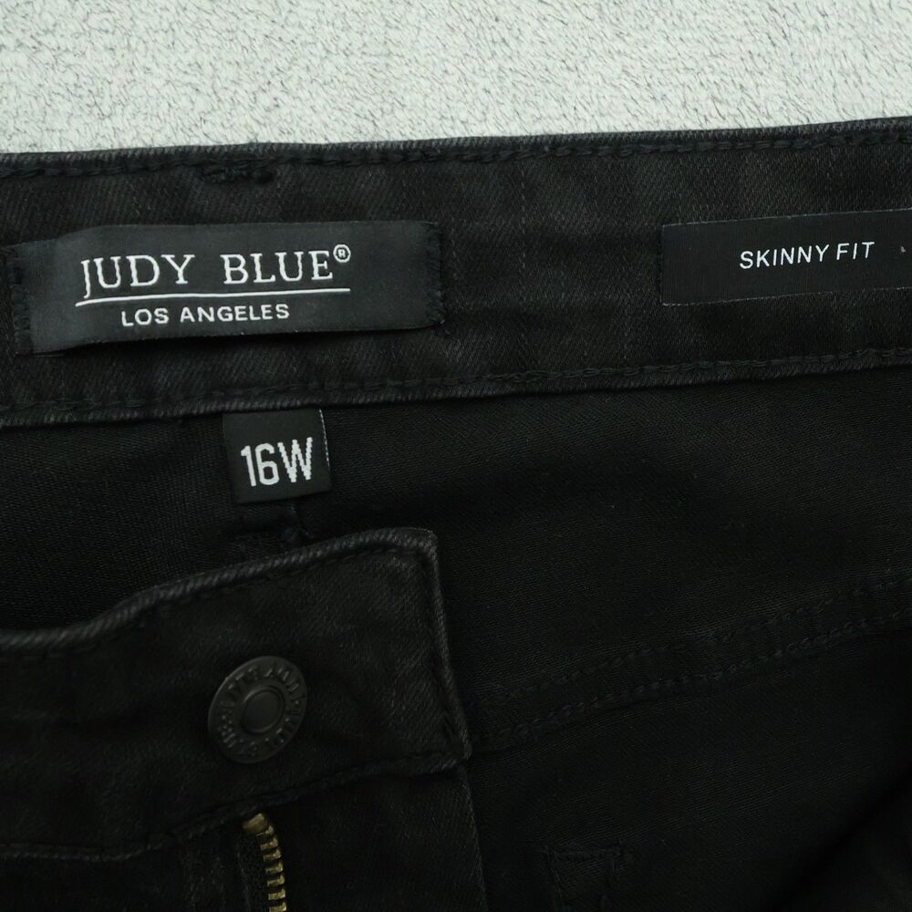 Judy Blue Jeans Women's Size 16W Black High-Rise Skinny Fit Denim 28" Inseam - Picture 9 of 16